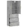 Stylish Highboard in Concrete Grey | Durable Engineered Wood