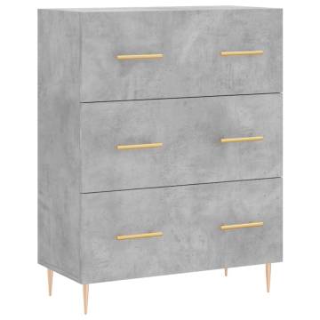 Stylish Highboard in Concrete Grey | Durable Engineered Wood