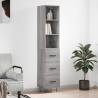 Highboard Grey Sonoma 34.5x34x180 cm Engineered Wood Colour grey sonoma Quantity in Package 1 Model 3 drawers 