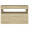 Stylish Bedside Cabinet & LED Lights - Sonoma Oak 2 pcs