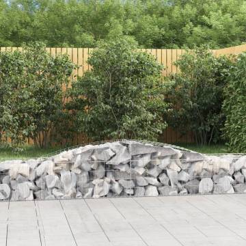 Arched Gabion Baskets - 3 pcs Galvanised Iron Garden Barriers