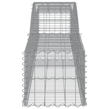 Arched Gabion Baskets - 3 pcs Galvanised Iron Garden Barriers