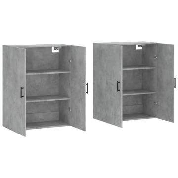 Wall Mounted Cabinets 2 pcs Concrete Grey - Stylish Storage