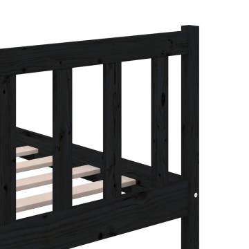 Black King Size Bed Frame 150x200 cm | Solid Wood Design