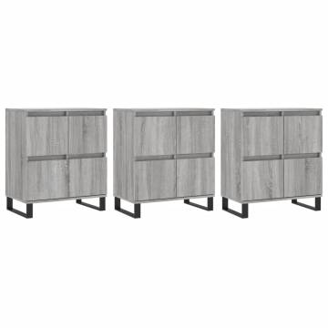 Stylish 3-Piece Grey Sonoma Sideboards - Durable & Functional