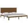 Solid Pine Bed Frame with Headboard - Honey Brown 200x200 cm