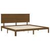 Solid Pine Bed Frame with Headboard - Honey Brown 200x200 cm