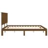 Solid Pine Bed Frame with Headboard - Honey Brown 200x200 cm