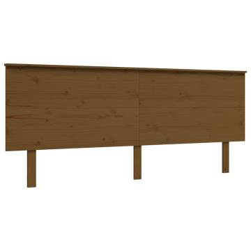 Solid Pine Bed Frame with Headboard - Honey Brown 200x200 cm