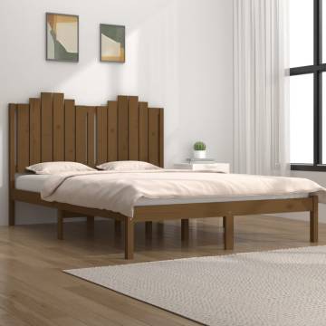 Honey Brown Solid Wood Pine Bed Frame - 200x200 cm