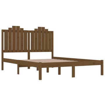 Honey Brown Solid Wood Pine Bed Frame - 200x200 cm