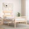 Bed Frame with Headboard 90x200 cm - Solid Pine Wood