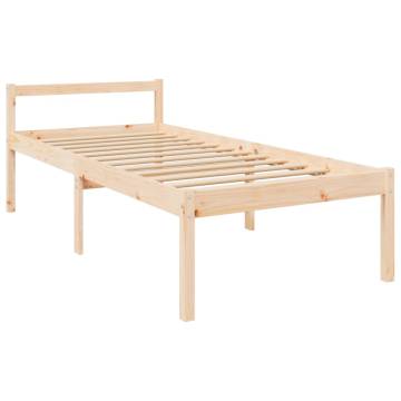 Bed Frame with Headboard 90x200 cm - Solid Pine Wood