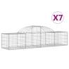 Arched Gabion Baskets 7 pcs - Galvanised Iron Garden Barriers