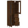 Stylish Highboard Brown Oak | 69.5x34x180 cm - HipoMarket