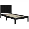 Black Solid Wood Pine Bed Frame 75x190 cm | HipoMarket