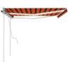 Manual Retractable Awning with LED - 4x3.5m Orange & Brown