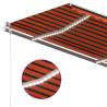 Manual Retractable Awning with LED - 4x3.5m Orange & Brown