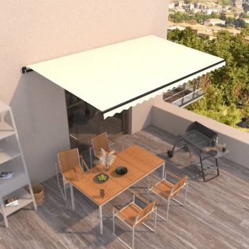 Manual Retractable Awning 500x300 cm - Cream | HipoMarket