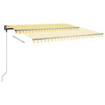 Manual Retractable Awning 4x3.5m - Yellow & White | HipoMarket