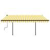 Manual Retractable Awning 4x3.5m - Yellow & White | HipoMarket