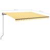 Manual Retractable Awning 4x3.5m - Yellow & White | HipoMarket