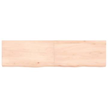 Bathroom Countertop 120x30 cm - Untreated Solid Oak Wood