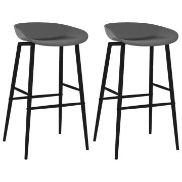 Stylish Grey Bar Chairs - Set of 2 for Your Home | HipoMarket