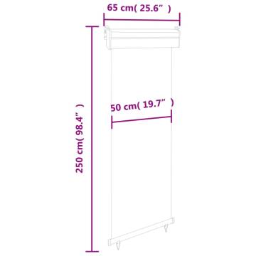 Balcony Side Awning 65x250 cm - Privacy & Wind Protection