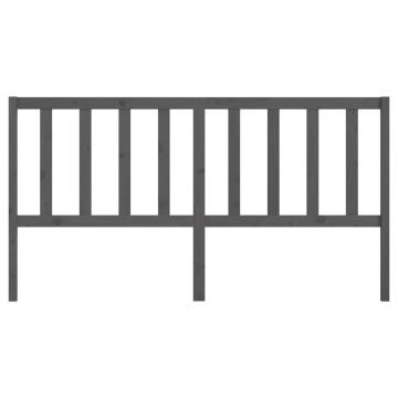 Stylish Grey Bed Headboard - Solid Pine Wood 206x4x100 cm