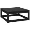 Garden Footstool 70x70x30 cm Black Solid Wood Pine - Hipomarket