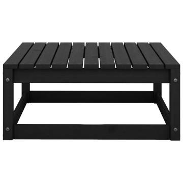 Garden Footstool 70x70x30 cm Black Solid Wood Pine - Hipomarket