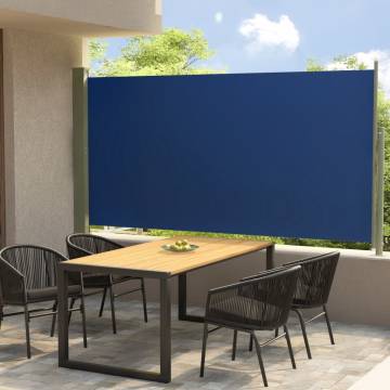 Patio Retractable Side Awning 160x300 cm – Blue Privacy Screen