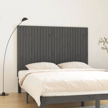 Wall Headboard Grey - Solid Pine Wood 166x3x110 cm