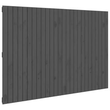 Wall Headboard Grey - Solid Pine Wood 166x3x110 cm