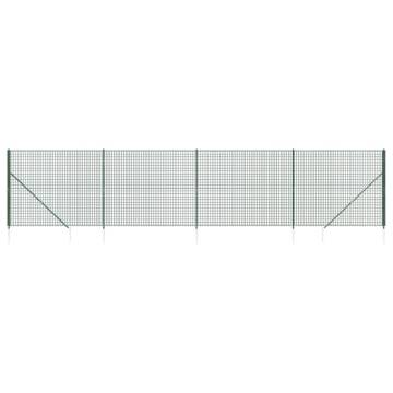 Wire Mesh Fence with Spike Anchors Green 1.6x10 m | HipoMarket