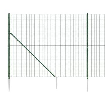 Wire Mesh Fence with Spike Anchors Green 1.6x10 m | HipoMarket