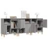 Trendy Grey Sonoma Sideboards - 3 pcs, Durable & Stylish | Hipomarket