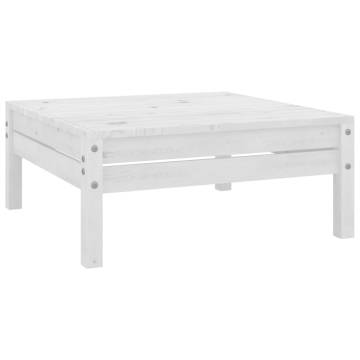 Garden Footstool - White Solid Pinewood for Relaxing Outdoors