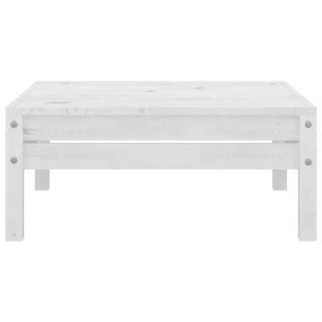 Garden Footstool - White Solid Pinewood for Relaxing Outdoors