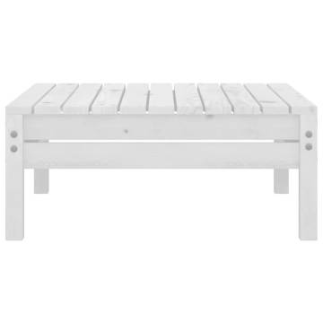 Garden Footstool - White Solid Pinewood for Relaxing Outdoors