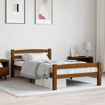 Honey Brown Pinewood Bed Frame 100x200 cm | Hipo Market