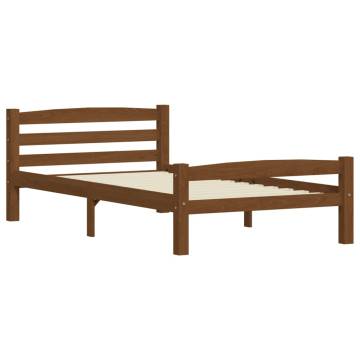 Honey Brown Pinewood Bed Frame 100x200 cm | Hipo Market