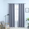 Blackout Curtains with Metal Rings 2 pcs Grey 140x175 cm Colour grey Size 140 x 175 cm Quantity in Package 1 