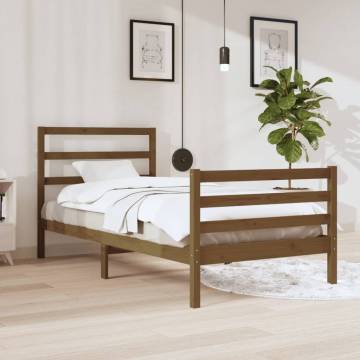 Honey Brown Solid Pine Bed Frame 90x200 cm | Hipomarket