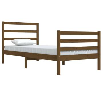 Honey Brown Solid Pine Bed Frame 90x200 cm | Hipomarket