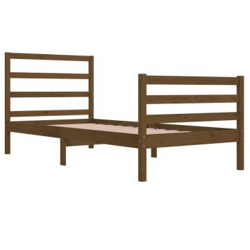 Honey Brown Solid Pine Bed Frame 90x200 cm | Hipomarket