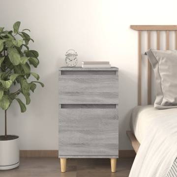 Elegant Grey Sonoma Bedside Cabinet - 40x35x70 cm