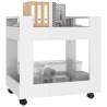 Stylish High Gloss White Desk Trolley - 60x45x60 cm