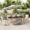 Garden Table with Glass Top Beige Poly Rattan&Tempered Glass Colour beige Size 190 x 90 x 75 cm Quantity in Package 1 Material glass 